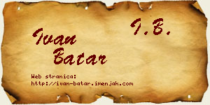 Ivan Batar vizit kartica